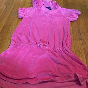 Hot pink Ralph Lauren hooded terry cloth bathing suit cover size large 12/14